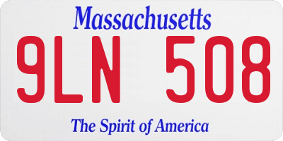 MA license plate 9LN508