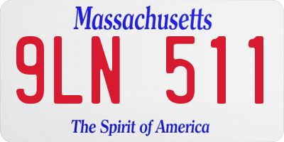 MA license plate 9LN511