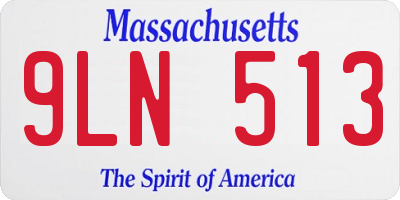 MA license plate 9LN513