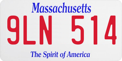 MA license plate 9LN514