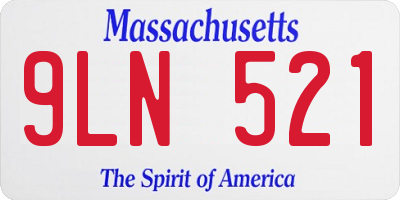 MA license plate 9LN521