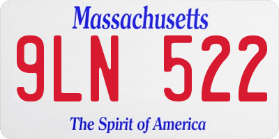 MA license plate 9LN522