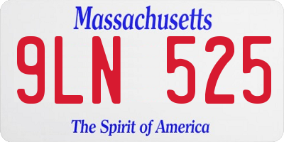MA license plate 9LN525