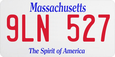 MA license plate 9LN527
