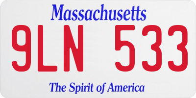 MA license plate 9LN533