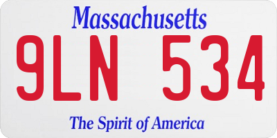 MA license plate 9LN534