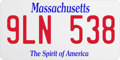 MA license plate 9LN538