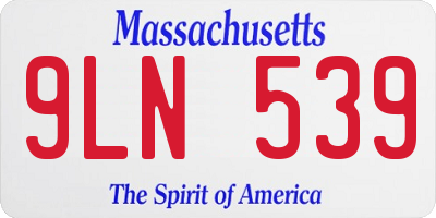 MA license plate 9LN539