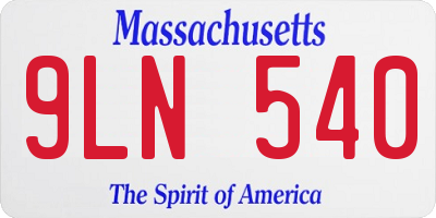 MA license plate 9LN540