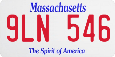 MA license plate 9LN546