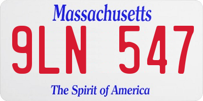 MA license plate 9LN547