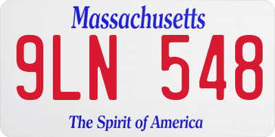MA license plate 9LN548