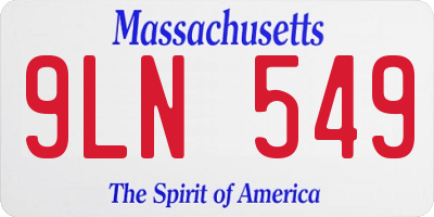 MA license plate 9LN549