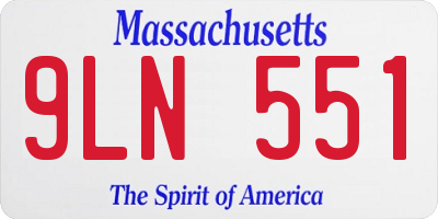 MA license plate 9LN551