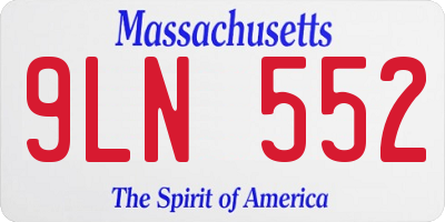 MA license plate 9LN552