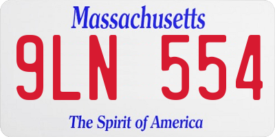 MA license plate 9LN554