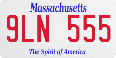 MA license plate 9LN555