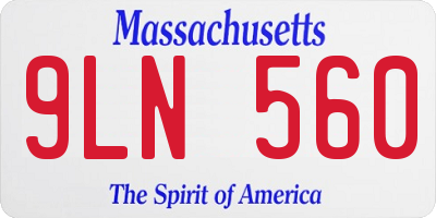 MA license plate 9LN560
