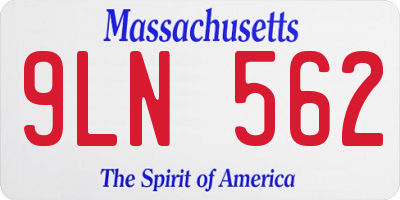 MA license plate 9LN562