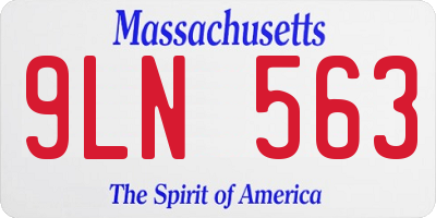 MA license plate 9LN563