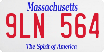 MA license plate 9LN564