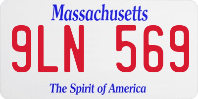 MA license plate 9LN569