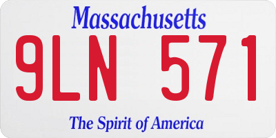 MA license plate 9LN571