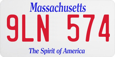 MA license plate 9LN574