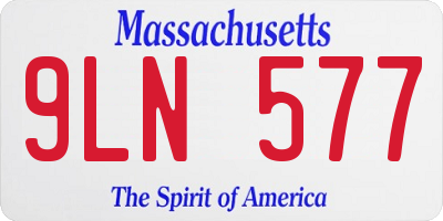 MA license plate 9LN577