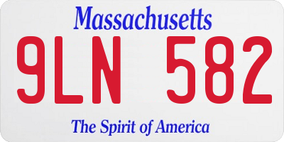 MA license plate 9LN582