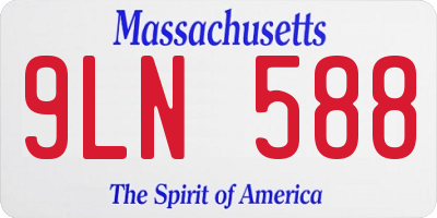 MA license plate 9LN588