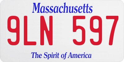 MA license plate 9LN597