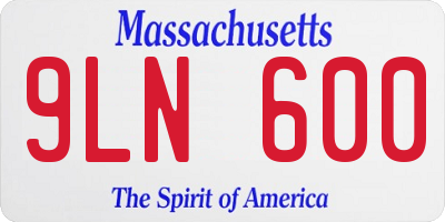 MA license plate 9LN600