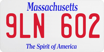 MA license plate 9LN602
