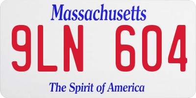 MA license plate 9LN604