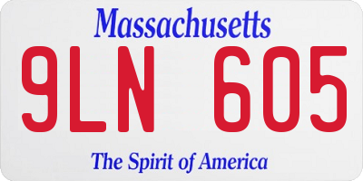 MA license plate 9LN605