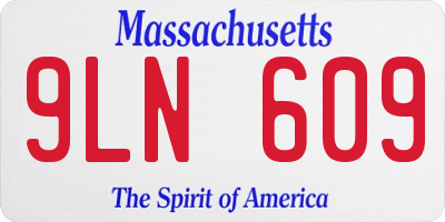 MA license plate 9LN609