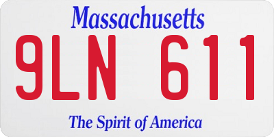 MA license plate 9LN611