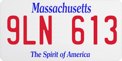 MA license plate 9LN613