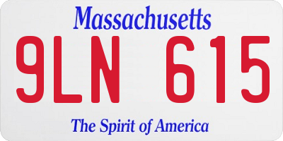 MA license plate 9LN615