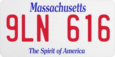 MA license plate 9LN616