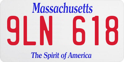 MA license plate 9LN618