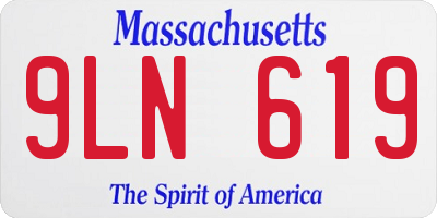 MA license plate 9LN619