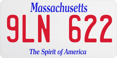 MA license plate 9LN622