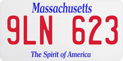MA license plate 9LN623