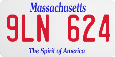 MA license plate 9LN624