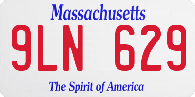 MA license plate 9LN629