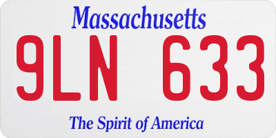MA license plate 9LN633