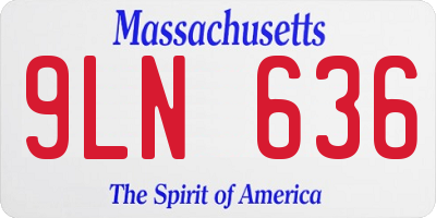 MA license plate 9LN636