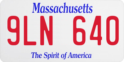MA license plate 9LN640